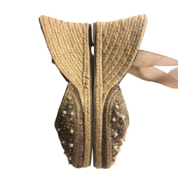 Steve Madden Bommbay Wedges Ankle Wrap Brown 8.5 - Picture 3 of 8